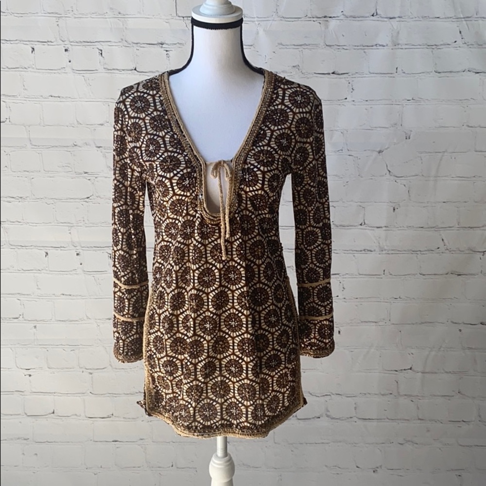 Brown Kaleidoscope Pattern Letarte Cover Up